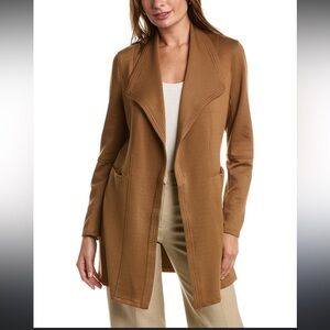 Max Studio Tan Trapunto Scuba Knit Topper